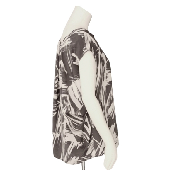 SIMPLY VERA WANG Boxy Blouse XS Gray Pleated Draped Back Shirt Top Minimalist - Picture 11 of 15